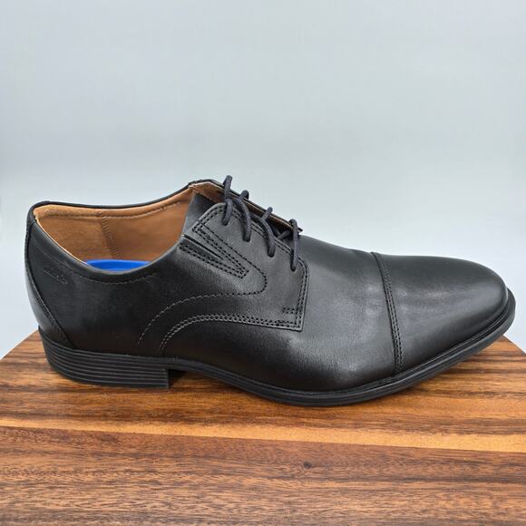 Clarks Oxfords Men\'s 13 M Black Leather Whiddon Cap Toe Lace Up Dress Shoes main image 5
